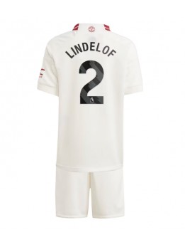 Billige Manchester United Victor Lindelof #2 Tredjedraktsett Barn 2023-24 Kortermet (+ Korte bukser)